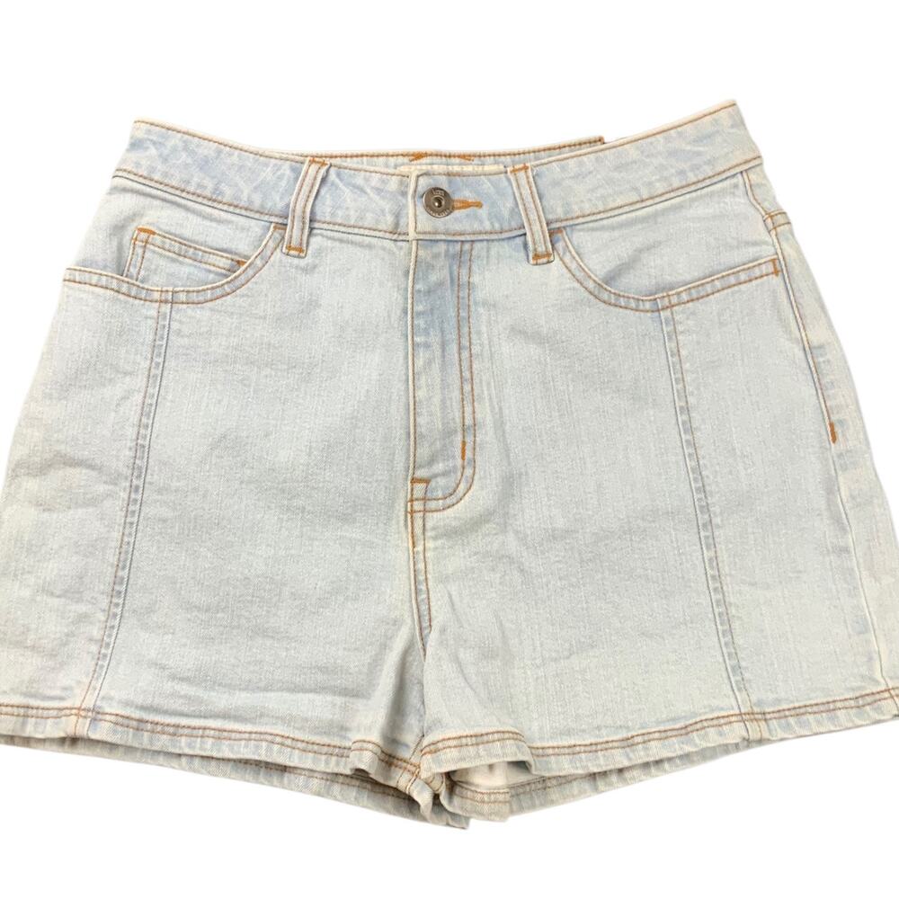Vans Womens Denim Shorts Size 26 NWT Light Wash High Rise Embroidered Stretch